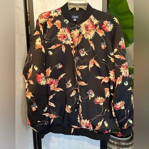 CHAPS floral bomber jacket VIVID COLORS!